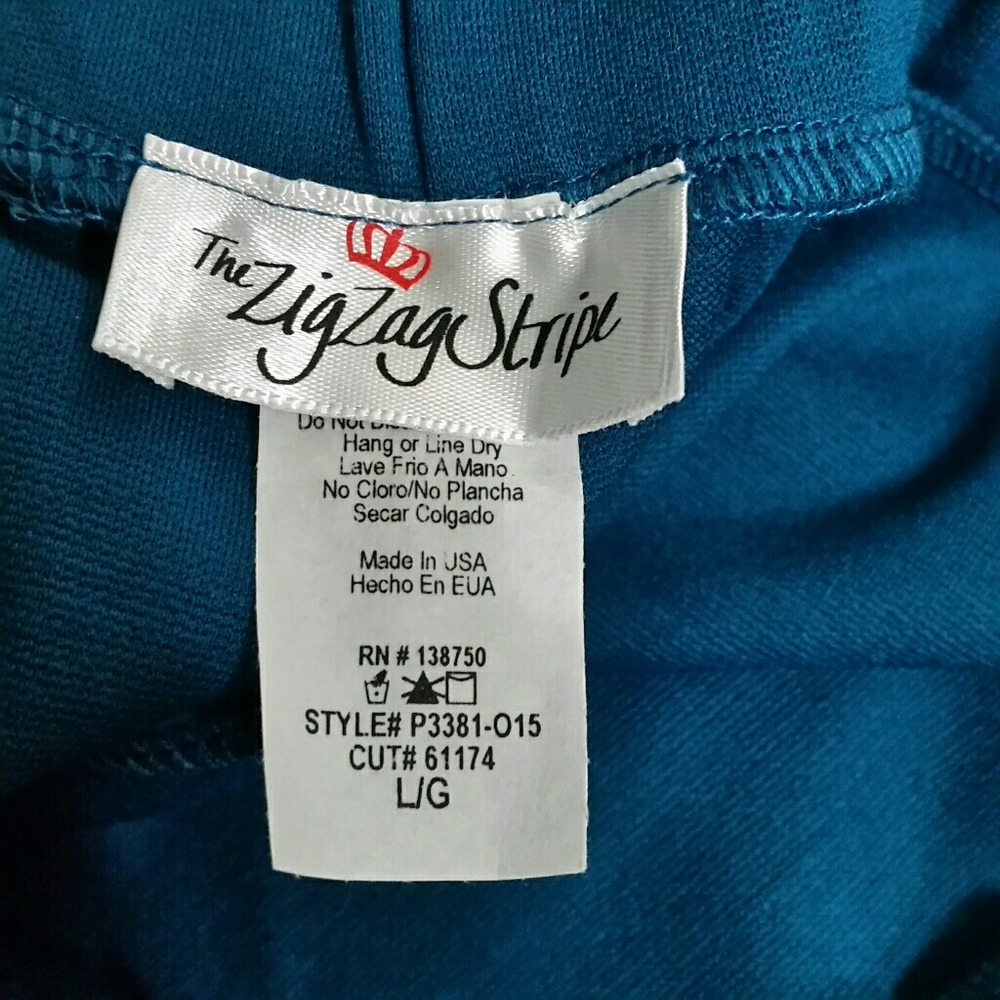 NWT Zig Zag Stripe Cropped Pants Lg - Picture 4 of 4